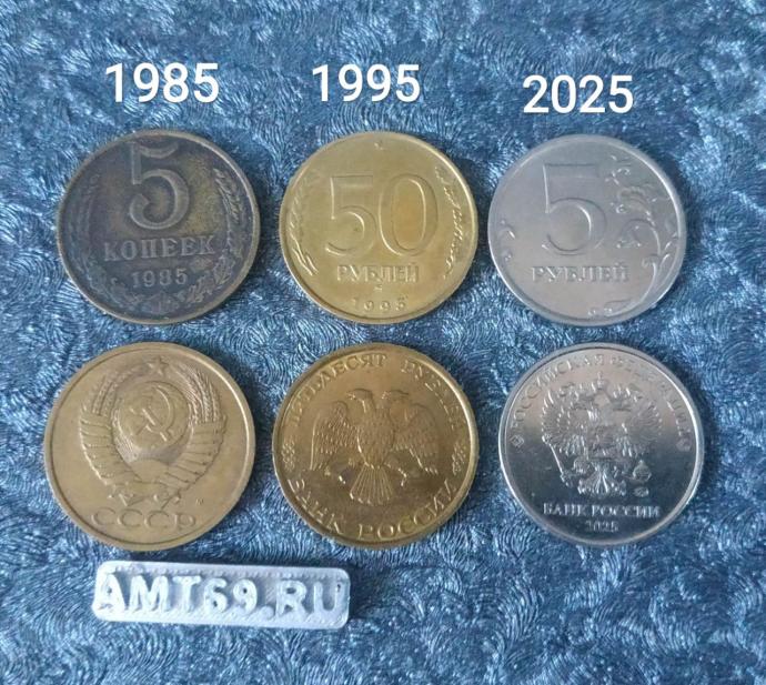 Монеты трех эпох перемен 1985 1995 2025 в коллекции Музея